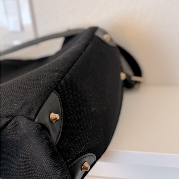 Gaston Luga Backpack Classy Black Canvas Drawstring Purse Tote - Picture 6 of 6